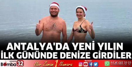 Antalya'da yeni yılın ilk gününde denize girdiler