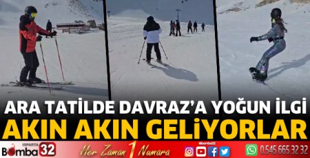 Ara tatilin başlamasıyla Davraz Kayak Merkezi’ne akın ediliyor 