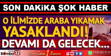 Araba ve halı yıkamak yasaklandı!