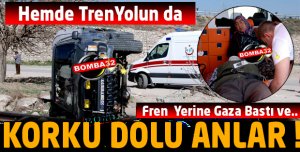 ARAÇ YAN YATTI SÜRÜCÜ YARALANDI