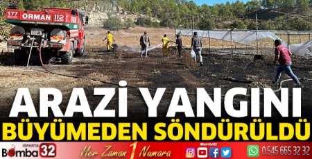 Arazi yangını büyümeden söndürüldü