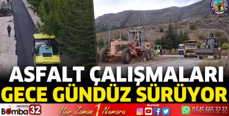 Asfalt çalışmaları gece gündüz sürüyor 