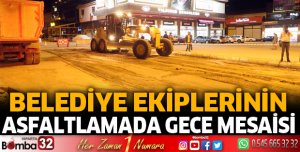 Asfaltlamada gece mesaisi