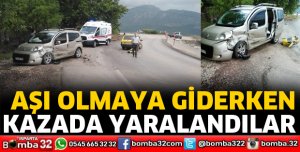 Aşı olmaya giderken kazada yaralandılar