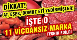 AT VE EŞEK ETİ YEDİRMİŞLER...