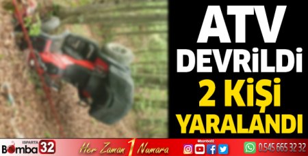ATV devrildi 2 kişi yaralandı 