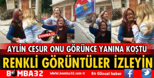 AYLİN CESUR ONU GÖRÜNCE YANINA KOŞTU