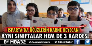 AYNI SINIFTAKİ ÜÇÜZLERİN KARNE HEYECANI!