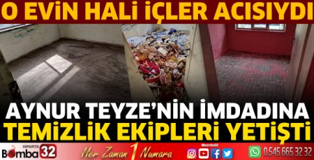 Aynur Teyzenin imdadına temizlik ekipleri yetişti