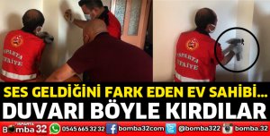 Bacaya sıkışan güvercin kurtarıldı
