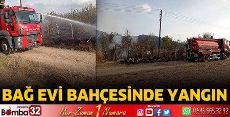 Bağ evi bahçesinde yangın