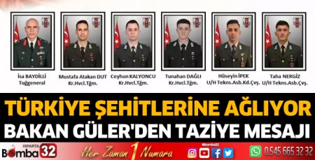 Bakan Güler'den taziye mesajı