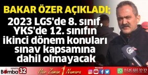 Bakan Özer'den önemli açıklama