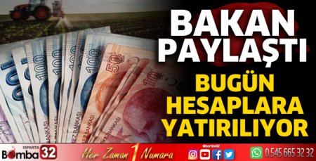 Bakan paylaştı! Bugün hesaplara yatırılıyor