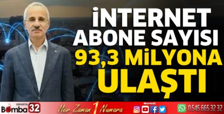 Bakan Uraloğlu: İnternet abone sayısı 93,3 milyona ulaştı