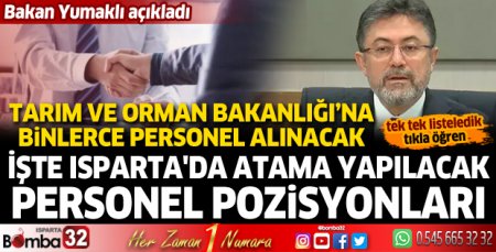 Bakanlık Isparta'da personel alımı yapacak