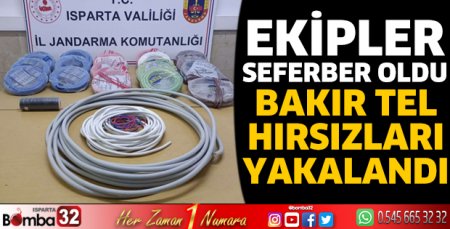 Bakır tel hırsızları yakalandı