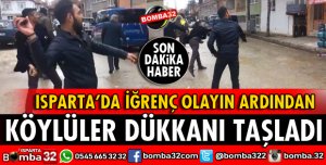 BAKKAL DÜKKANINI TAŞ YAĞMURUNA TUTTULAR