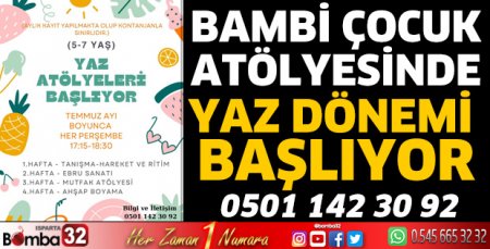 Bambi Çocuk Atölyesinde yaz dönemi başlıyor