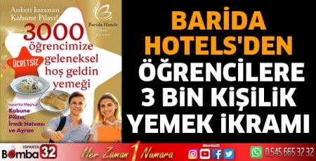 Barida Hotels'den Öğrencilere 3 bin kişilik Yemek ikramı
