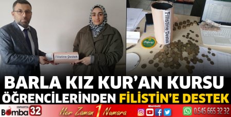 Barla Kız Kur’an Kursu öğrencilerinden Filistin’e destek