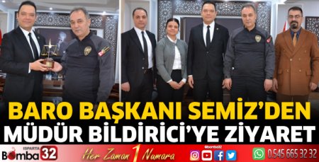 Baro Başkanı Semiz'den Müdür Bildirici'ye ziyaret