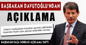 Başbakan Davutoğlu'ndan Feci Kazayla İlgili Açıklama