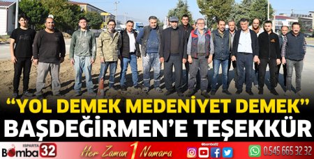 Başdeğirmen'e yol teşekkürü