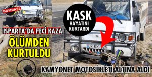 BAŞINDAKİ KASK ÖLÜMDEN KURTARDI