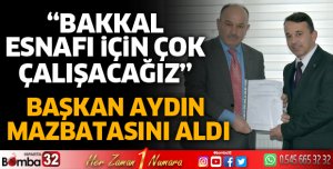 Başkan Aydın mazbatasını aldı