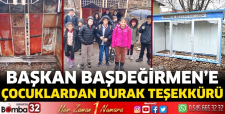 Başkan Başdeğirmen’e çocuklardan durak teşekkürü