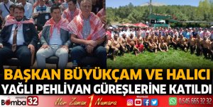 Başkan Büyükçam ve Halıcı, güreş müsabakalarını birlikte izledi