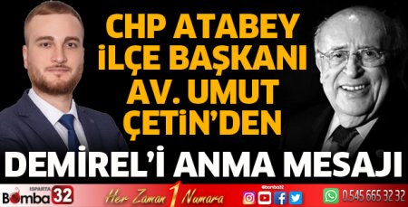 Başkan Çetin'den Demirel'i anma mesajı 
