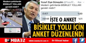 BAŞKAN GÜNAYDIN BİSİKLET YOLU İÇİN ANKET BAŞLATTI
