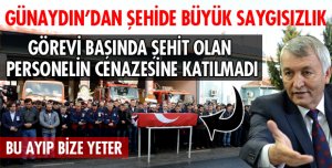 BAŞKAN GÜNAYDIN CENAZE TÖRENİNE KATILMADI