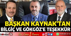 Başkan Kaynak'tan teşekkür
