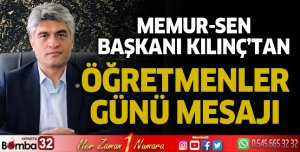 Başkan Kılınç'tan Öğretmenler Günü mesajı