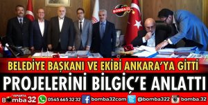 BAŞKAN ÖZATA PROJELERİNİ BİLGİÇ'E ANLATTI