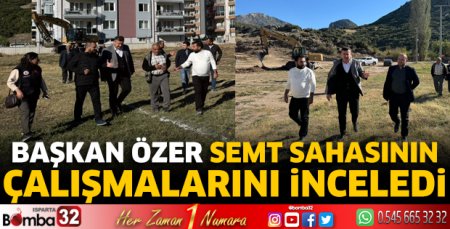 Başkan Özer semt sahasının çalışmalarını inceledi