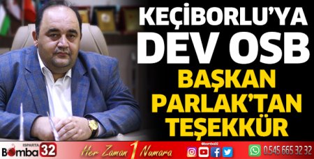 Başkan Parlak’tan teşekkür