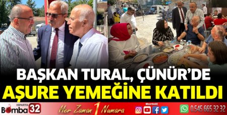 Başkan Tural, Çünür'de aşure yemeğine katıldı