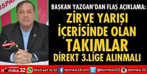 BAŞKAN YAZGAN'DAN 3. LİG AÇIKLAMASI
