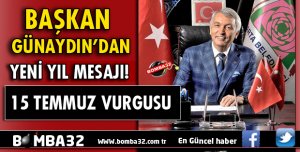 BAŞKAN YUSUF ZİYA GÜNAYDIN'DAN YENİ YIL MESAJI