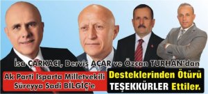 BAŞKANLARDAN BİLGİÇ'E TEŞEKKÜR