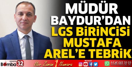 Baydur'dan LGS birincisine tebrik