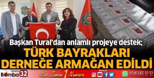 Bayraklar derneğe armağan edildi