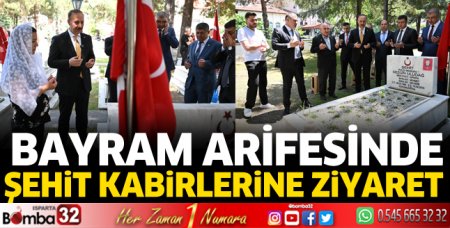 Bayram arifesinde şehit kabirlerine ziyaret 