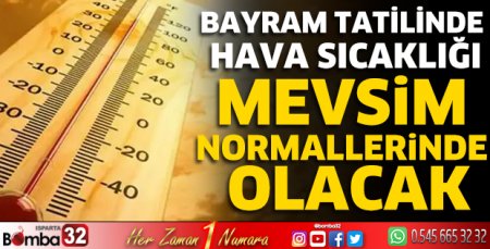Bayram tatilinde hava sıcaklığı mevsim normallerinde olacak