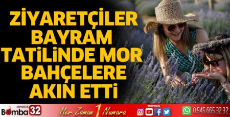 Bayram tatilinde mor bahçelere akın ettiler