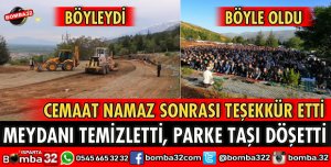 BAYRAMCIK MEYDANINA PARKE TAŞI DÖŞETTİ